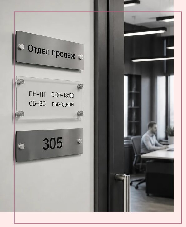 Офисные таблички на дверь в Полысаеве по цене от 5039 р. | Аванза-Плс